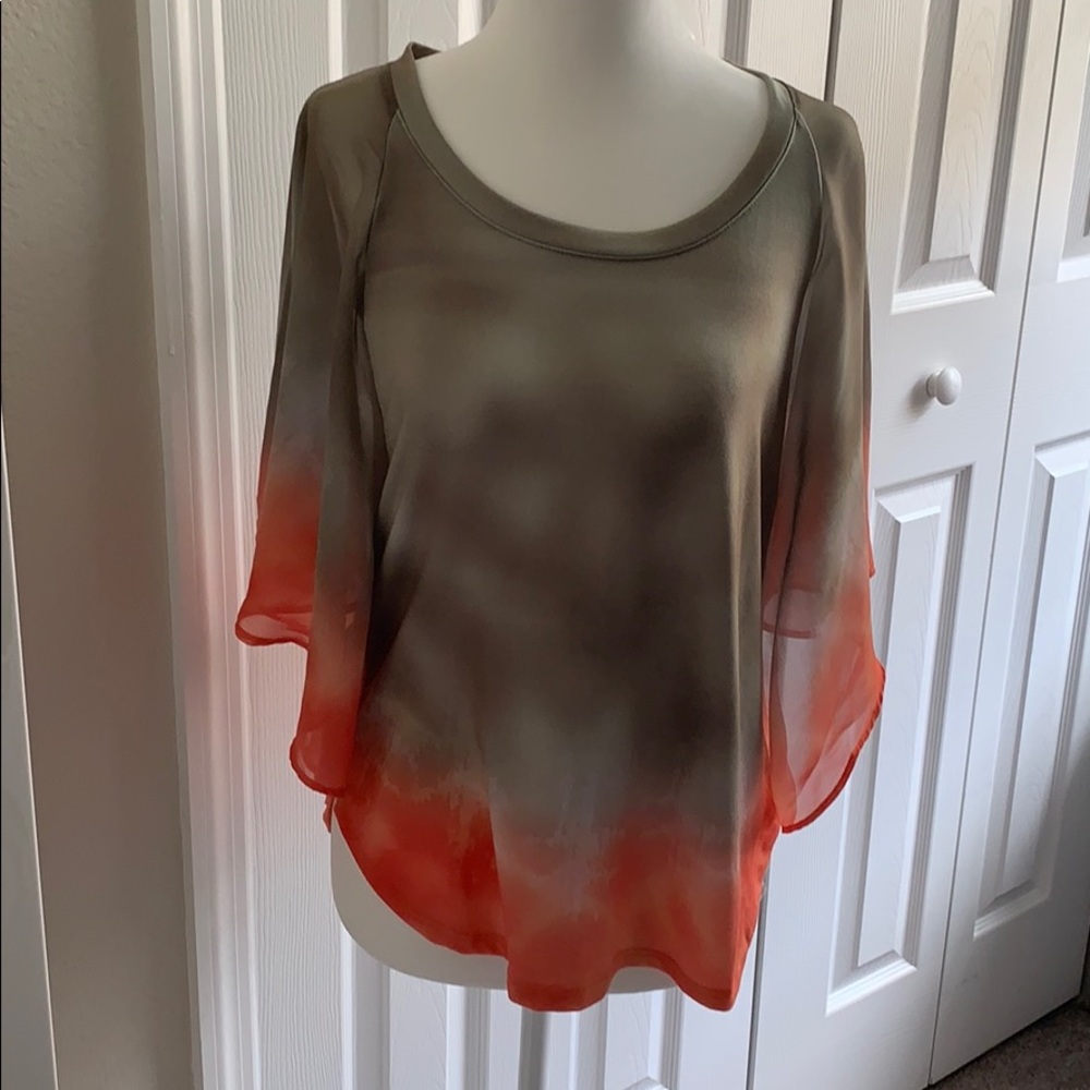 Green and orange Cache Blouse (XS)